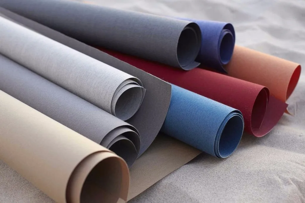 Rollos de lona acrílica en distintos colores